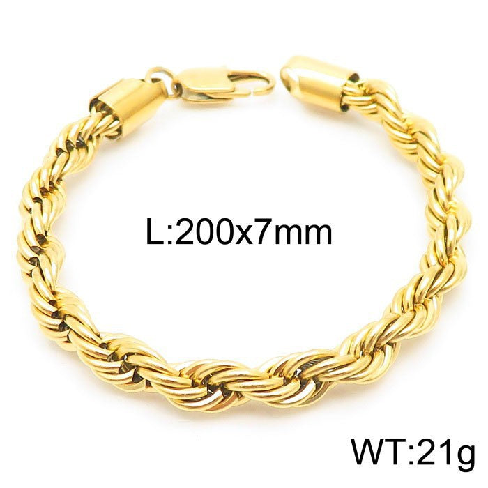 Titanium Steel – & Men's Buckle Twist Chain 4/6/8 Mm Twist Rope Chain Bracelet