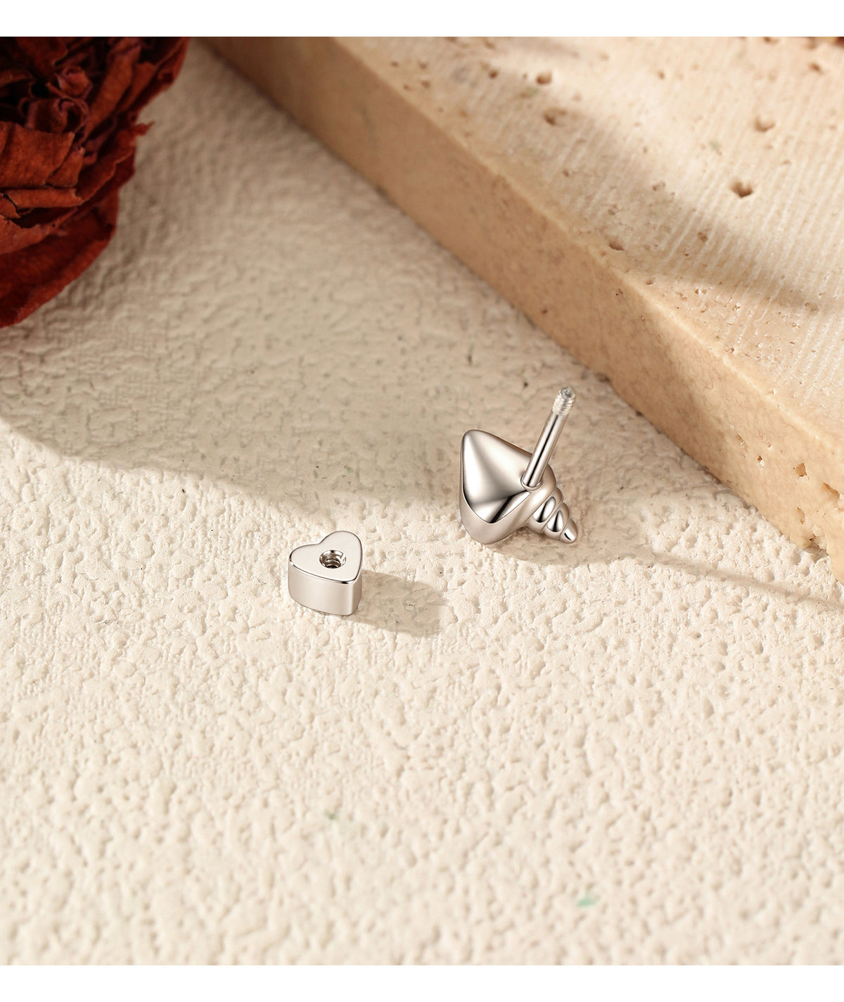 925 Sterling Silver Heart Cartilage Stud