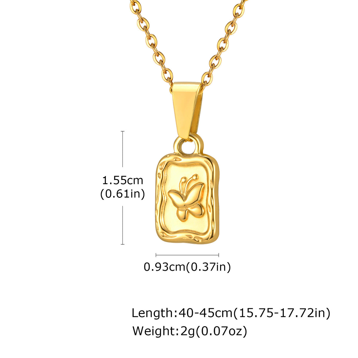 Butterfly Geometric Stainless Steel Necklace