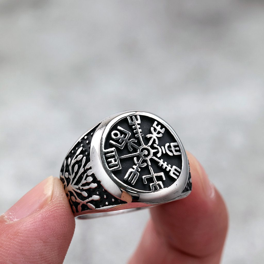 Punk Tree of Life Stainless Steel Men's Ring