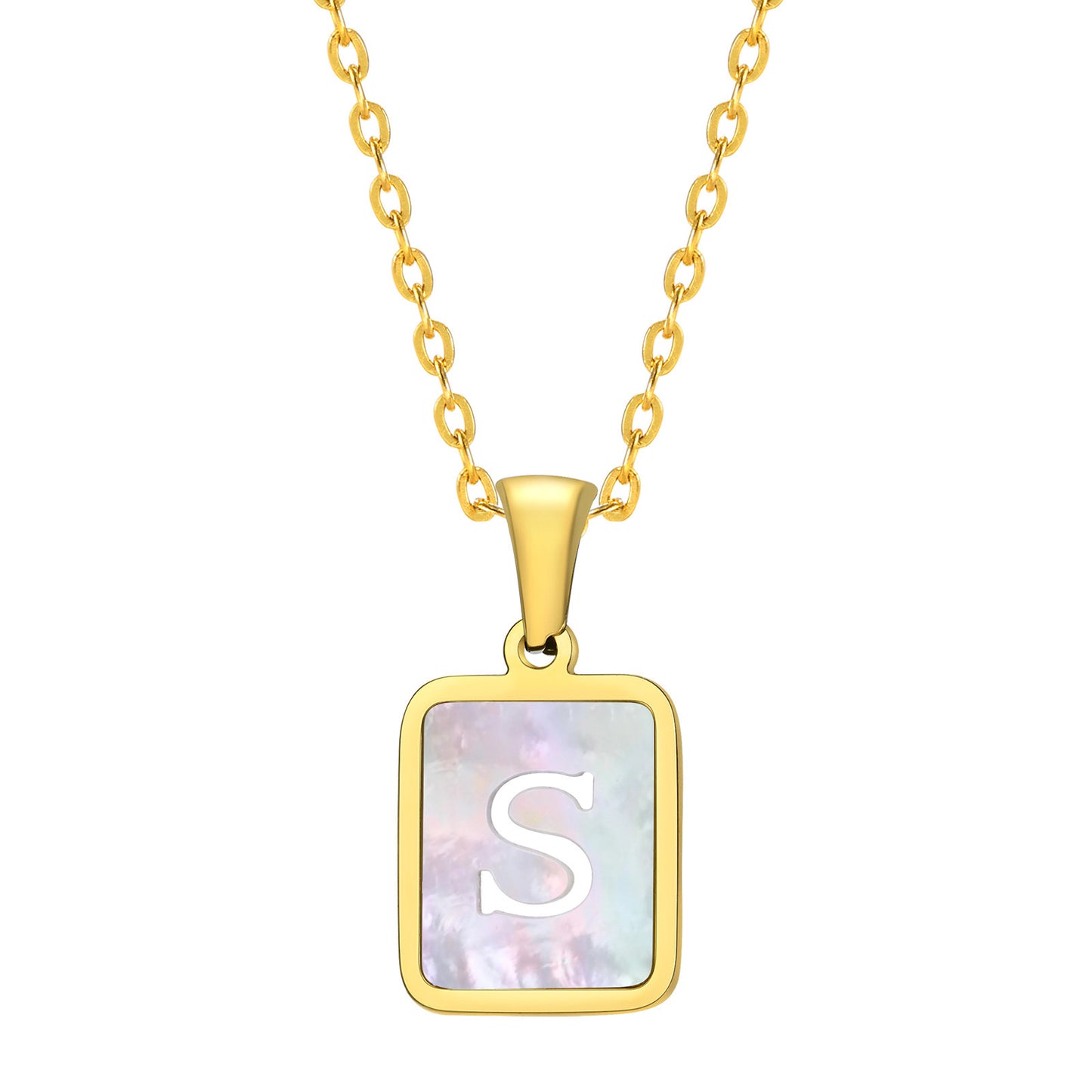 European And American Jewelry Shell Square Pendant Necklace