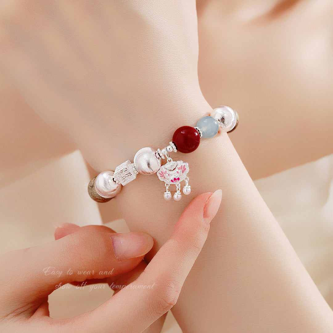 Wenwan Agarwood 925 Sterling Silver Bracelet