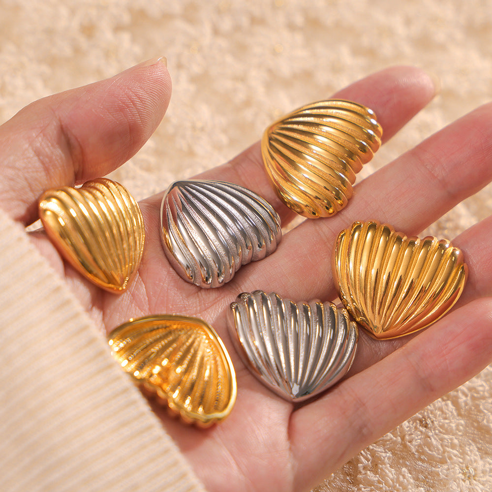 Sweet Love Geometric Gold-Plated Stud Earrings