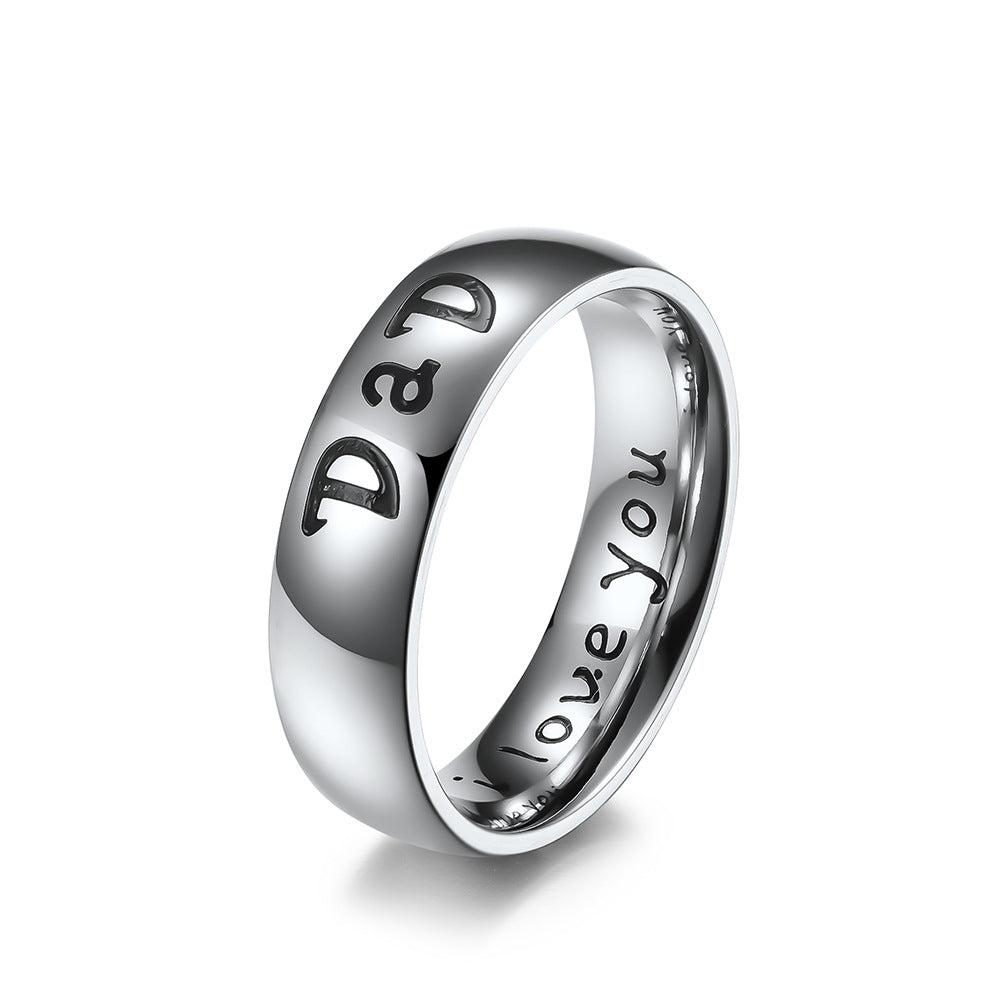 Amazon Supply 6mm Laser MOM I Love You Stainless Steel Ring