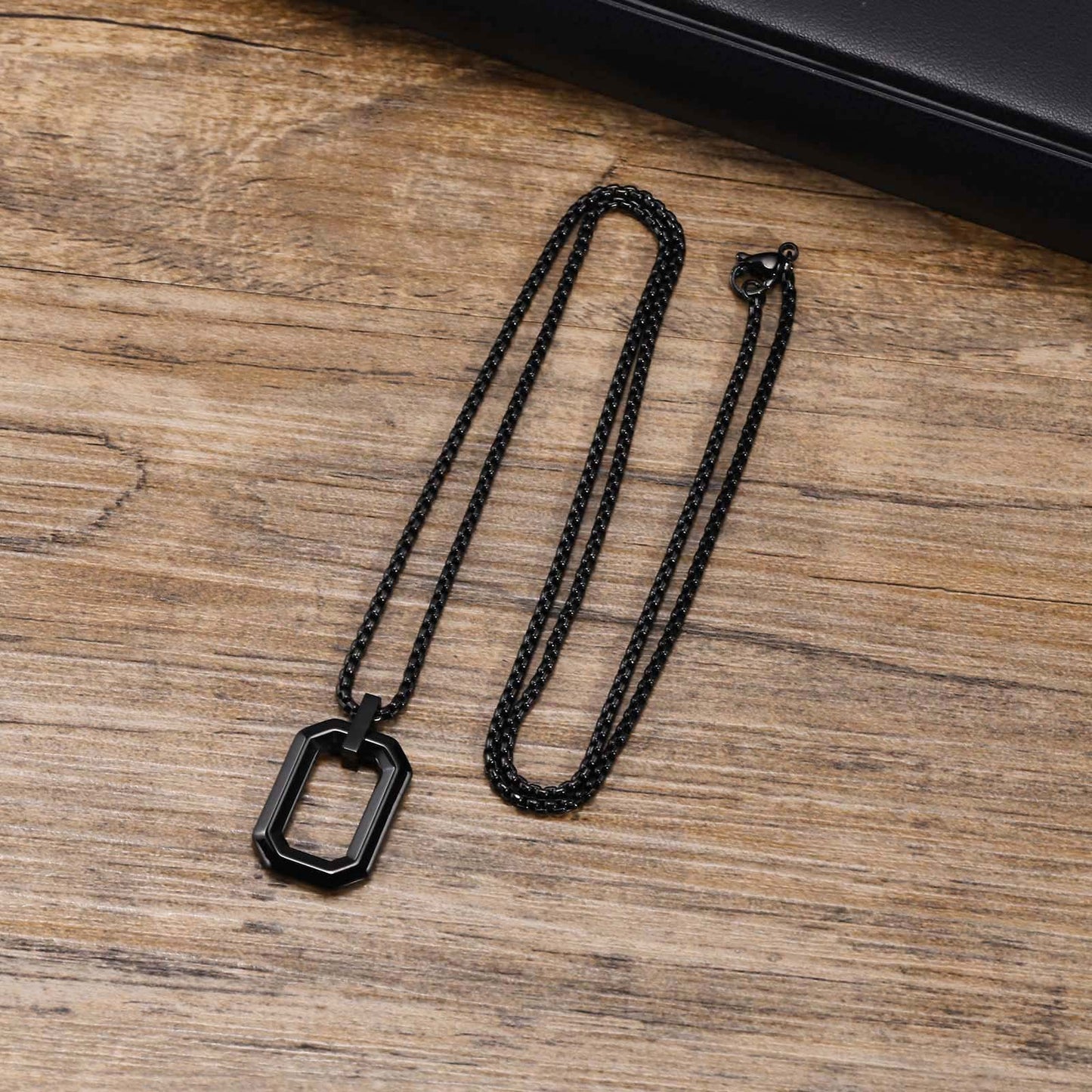 Stainless Steel Geometric Men's Pendant Hip Hop Necklace