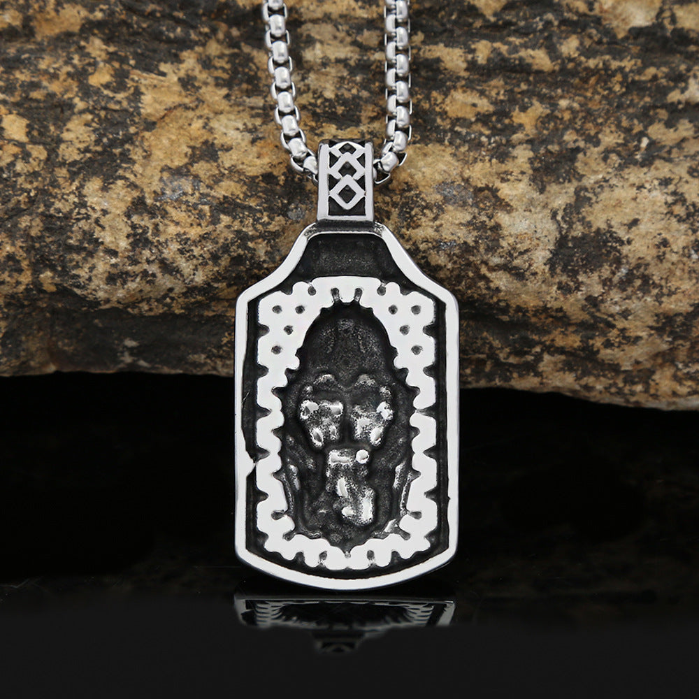 Titanium Steel Viking Warrior Necklace for Men - Fade Resistant