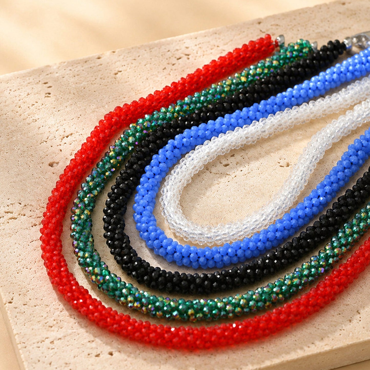 Ladies Dopamine Crystal Beaded Necklace Daily With Sweet Girly Clavicle Chain