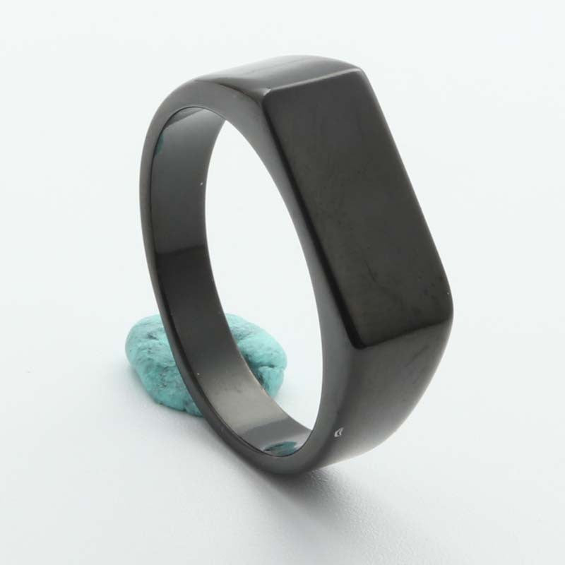 Titanium Steel Retro Rectangular Ring for Men - Trendy Stainless Steel Accessories Direct from Manufacturer