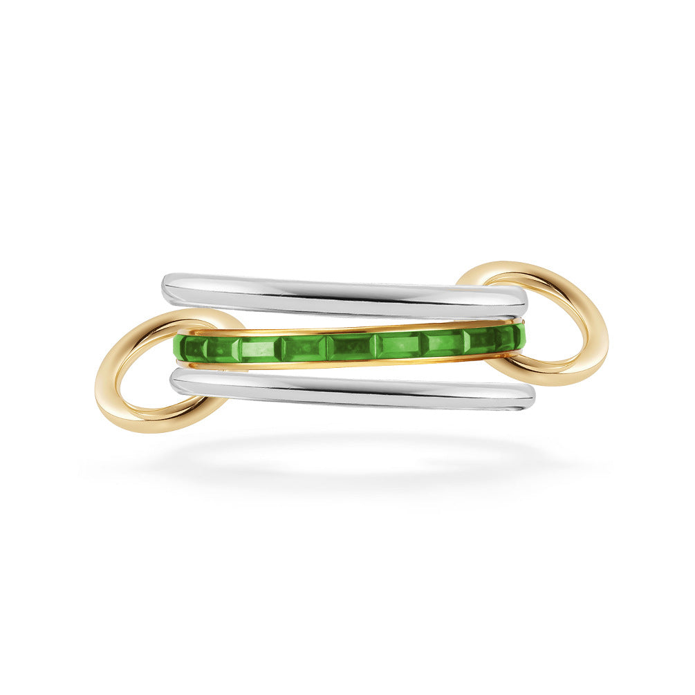 Planderful Collection Everyday Genie Zircon Rings Stacked Set Stainless Steel 18K Gold Plated Unisex Luxury Jewelry