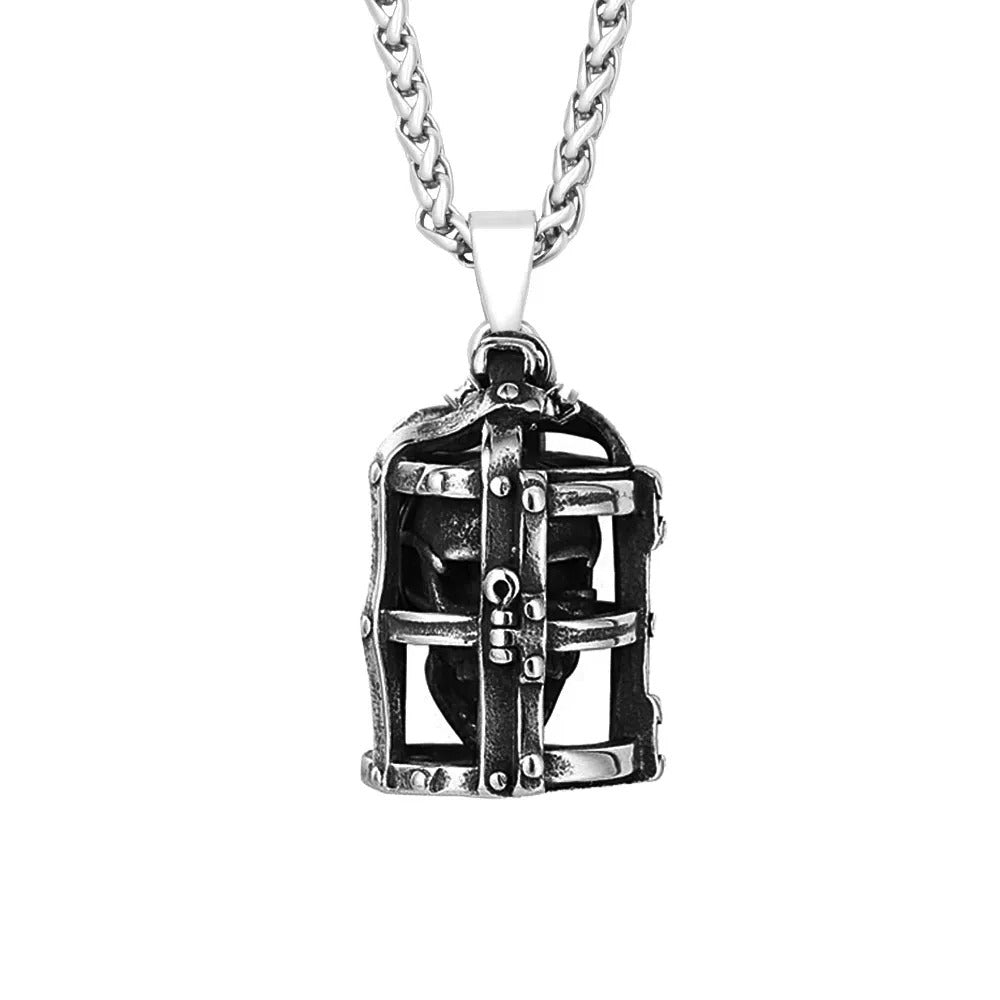 Vintage Skull Stainless Steel Pendant Necklace