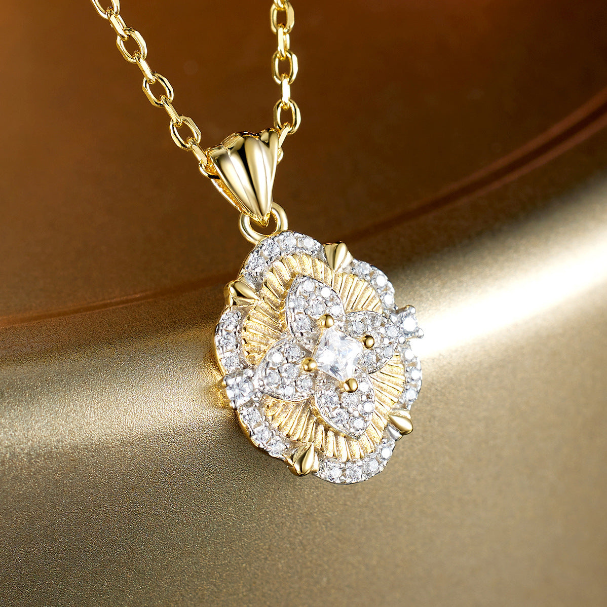 Planderful S925 Sterling Silver Necklace Light Luxury Collarbone Chain For Women Medieval Style With Zircon