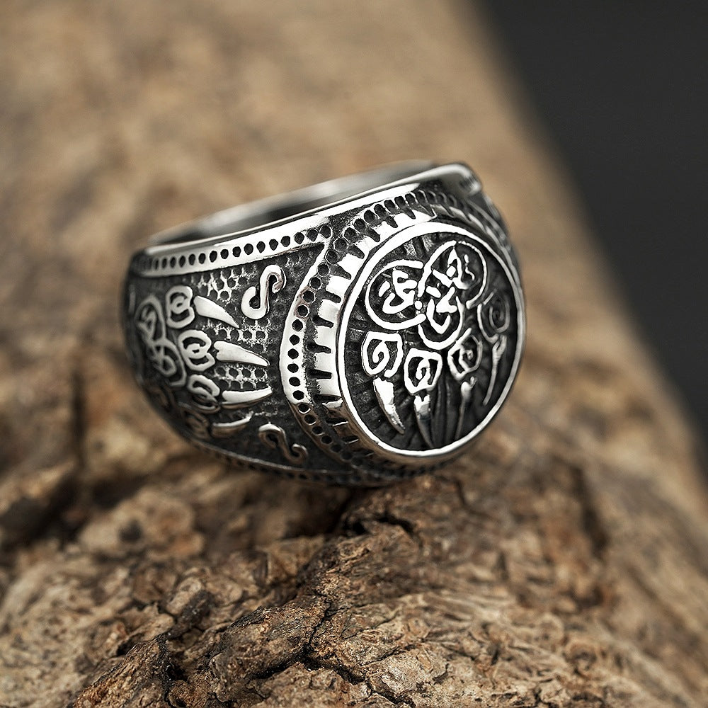 European and American Jewelry Titanium Steel Men's Ring