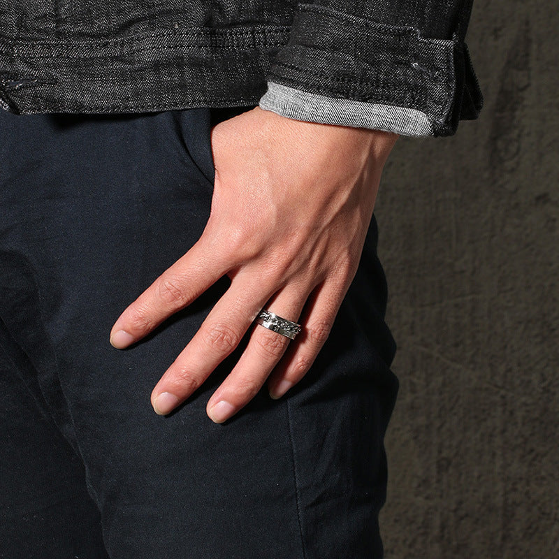 Beer Bottle Cap Ring Titanium Steel Roman Numerals Ring