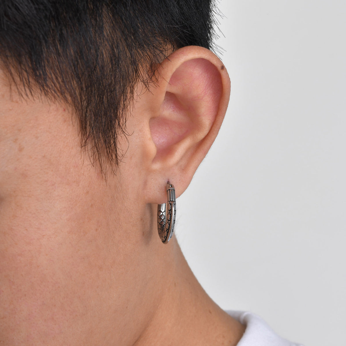 Antique Silver Tribal Sunburst Hoop Earrings