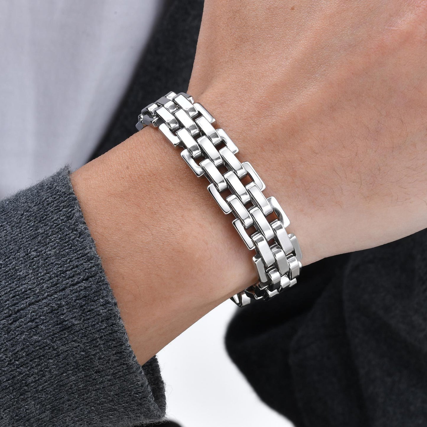 Planderful Mens Stainless Steel Bracelet Exquisite Everyday
