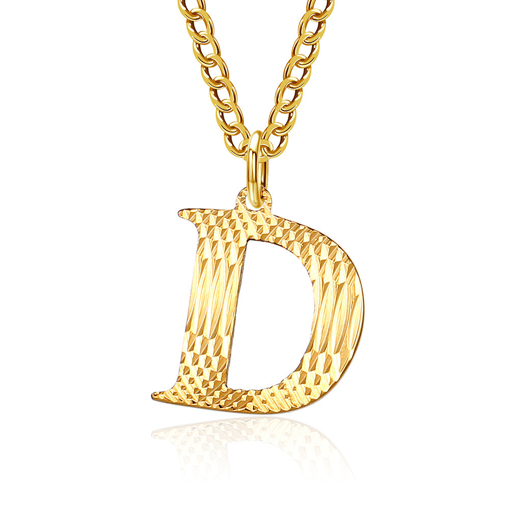 Planderful Everyday Genie Gold Plated Letter Surname Pendant For Couples Unisex Premium Magazine Style Jewelry