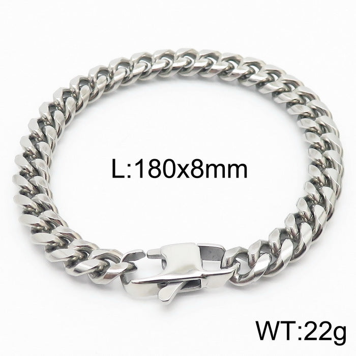 Niche Design – Men's Dancing – Neutral Titanium Steel Cuban Chain Bracelet