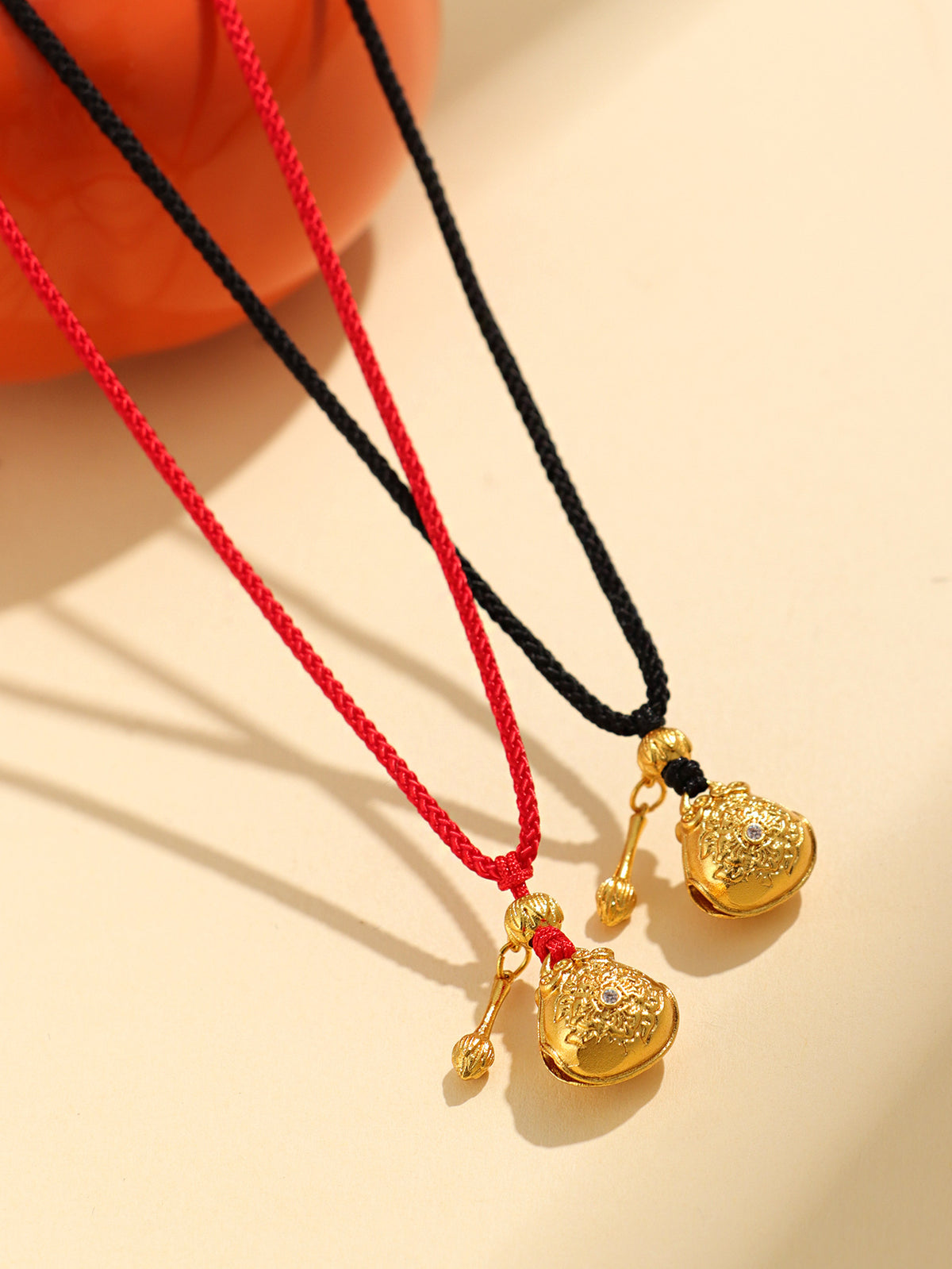 Gold-Tone Wooden Fish Pendant Necklace