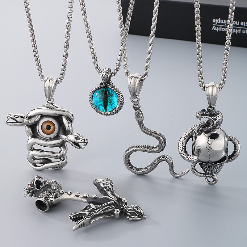 Planderful Snake Pendant Personalized Men Retro Punk Style