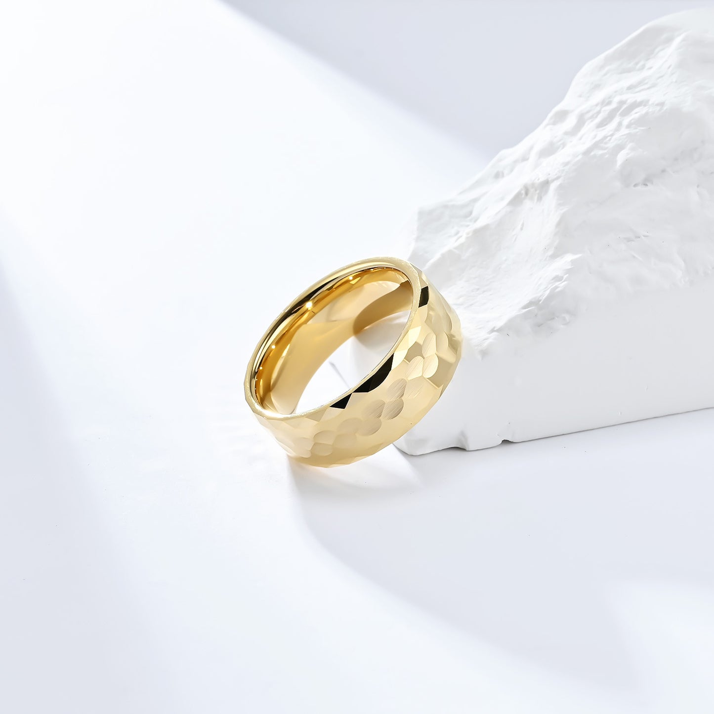 Simple Design Wind Men's Tungsten Steel Gold Ring Jewelry