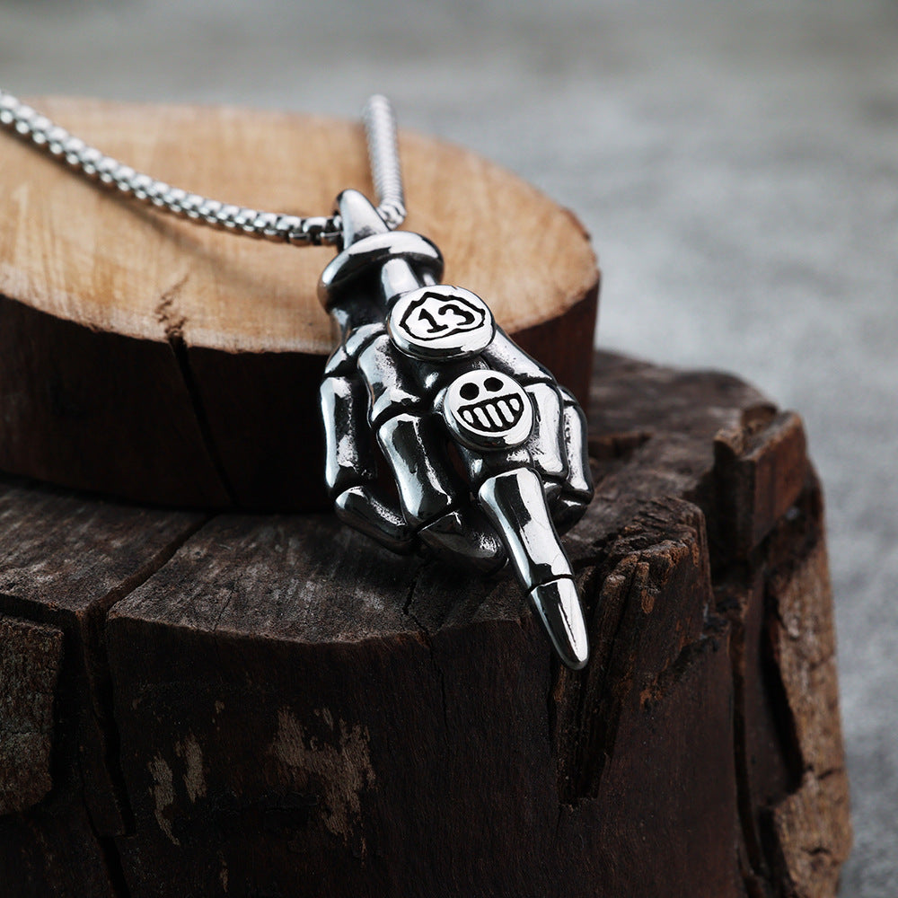 European and American Personality Finger Smiley Face Hip Hop Pendant for Men