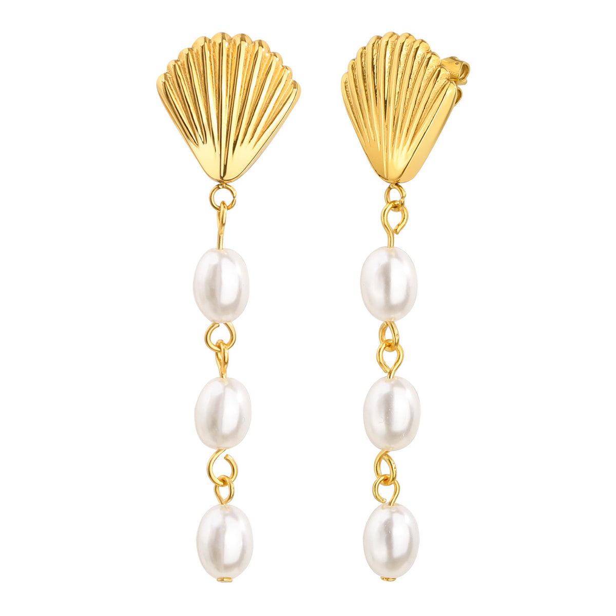 Stainless Steel Pearl Earrings