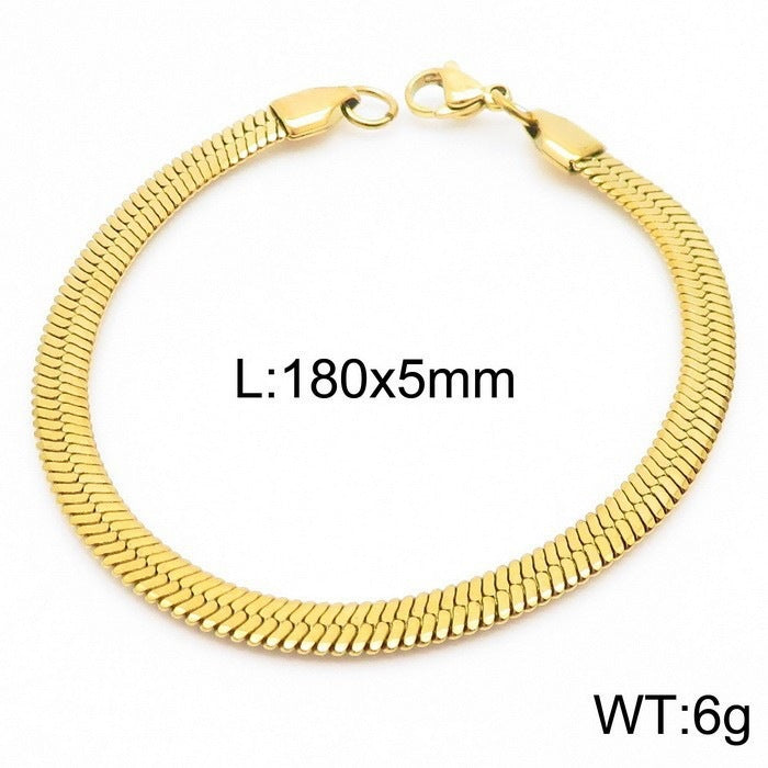 Minimalist Daily Commuter Multi-Size Blade Chain Unisex Bracelet Stainless Steel Bracelet