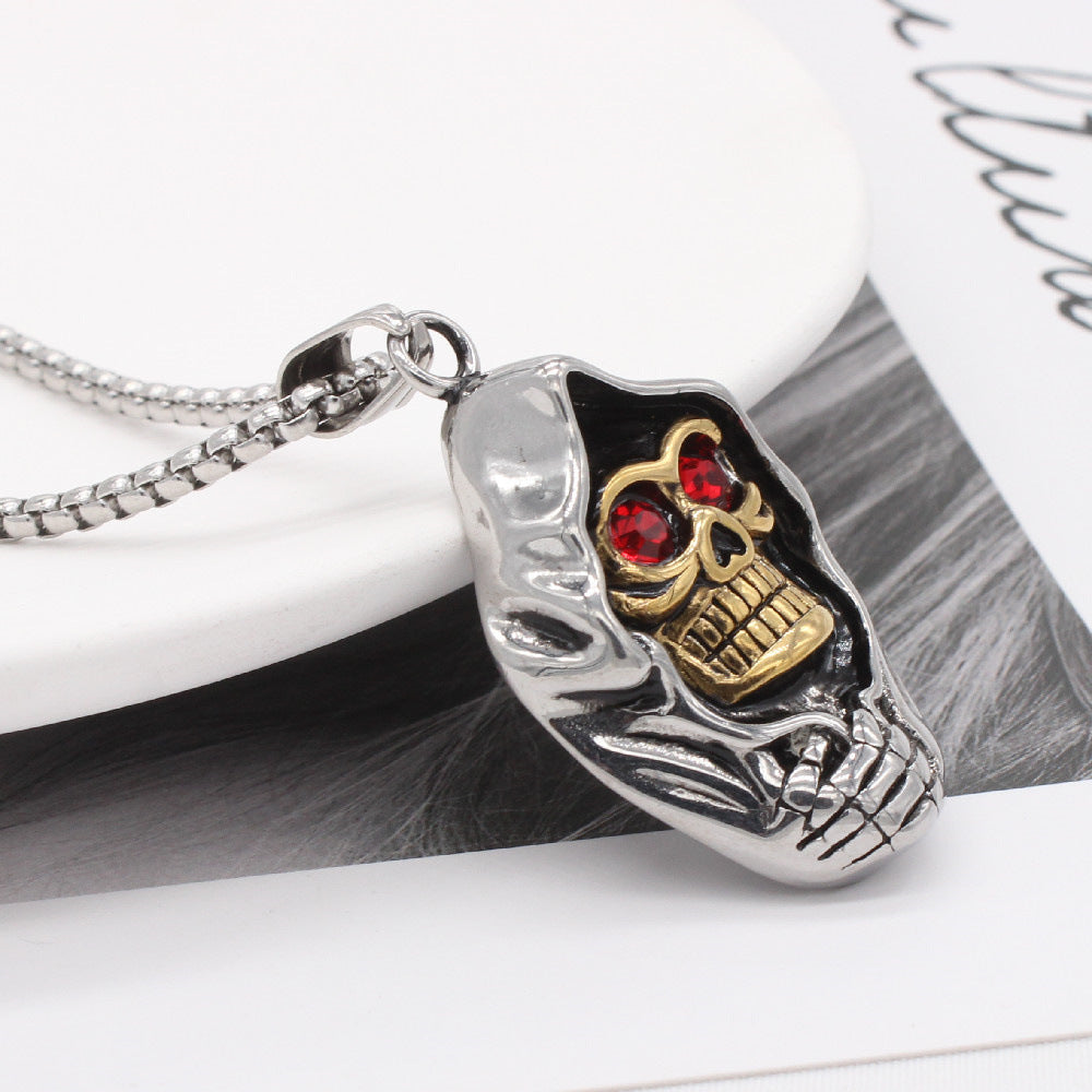 Skull Wizard Titanium Steel Pendant Necklace