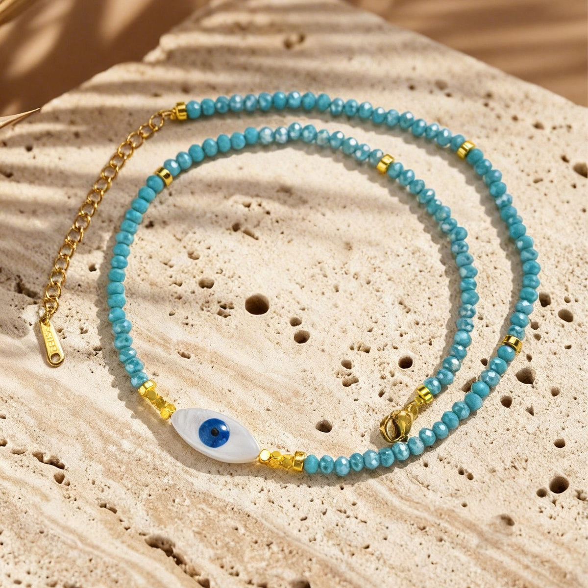 Alloy Devil's Eye Crystal Beaded Women's Beaded Collarbone Chain Necklace