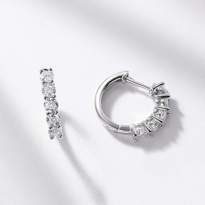 S925 Sterling Silver Moissanite Round 3 × 3 mm Stud Earrings