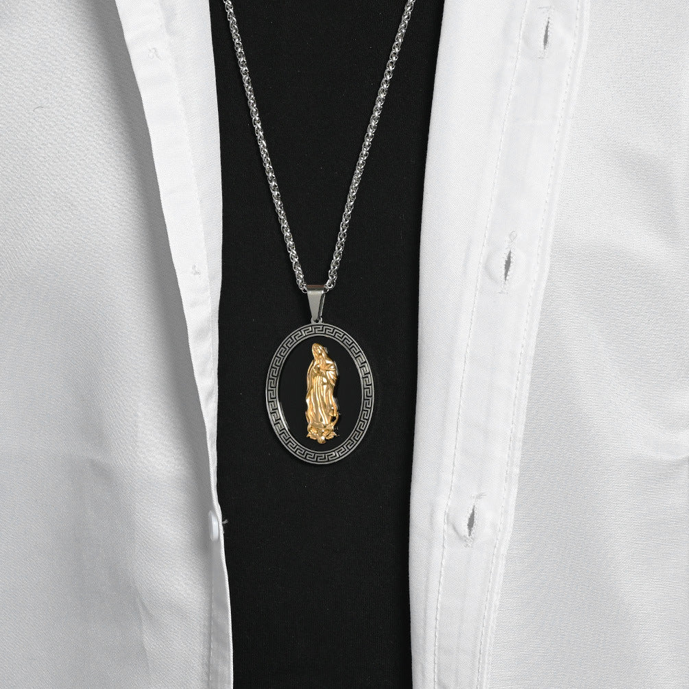 Stainless Steel Vintage Gold-Plated Necklace