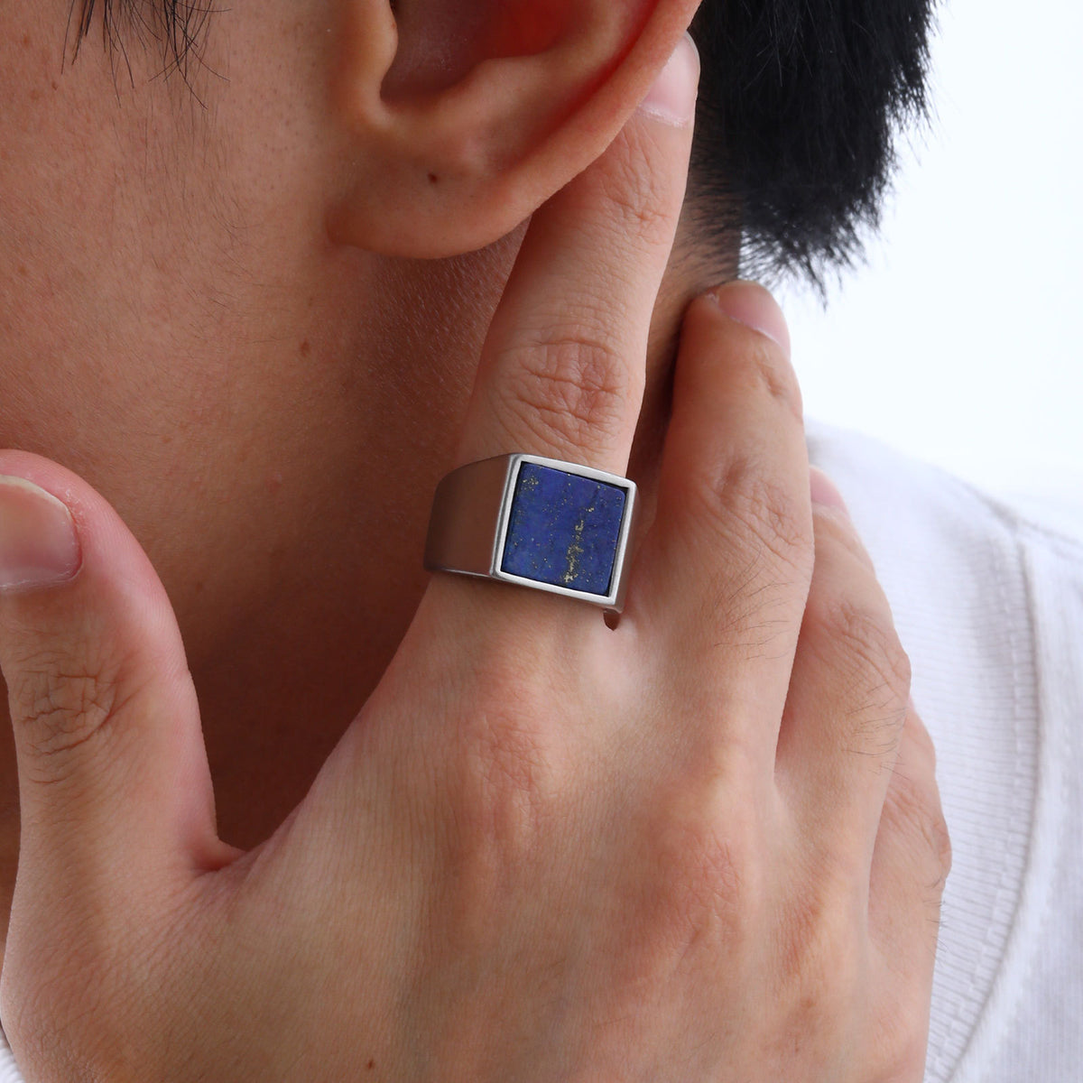Stainless Steel Several Square Seal Casting Ring Men's