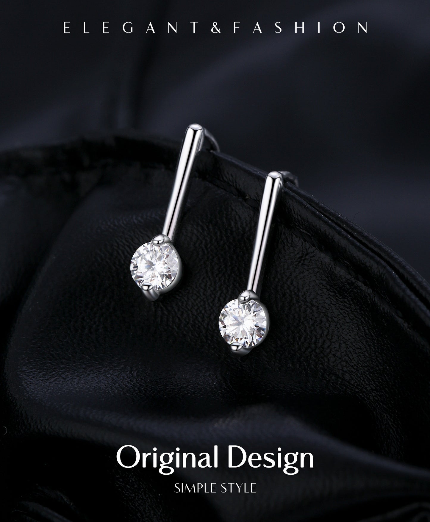 Planderful Moissanite Sparkling Earrings – Dazzling 0.5 Carat Moissanite in Sterling Silver