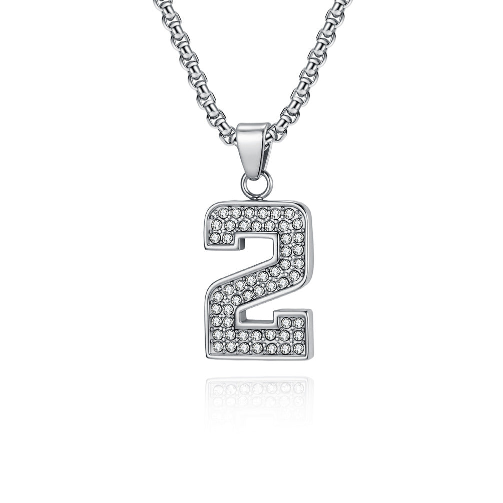 Stainless Steel Number Pendants — Chain Optional