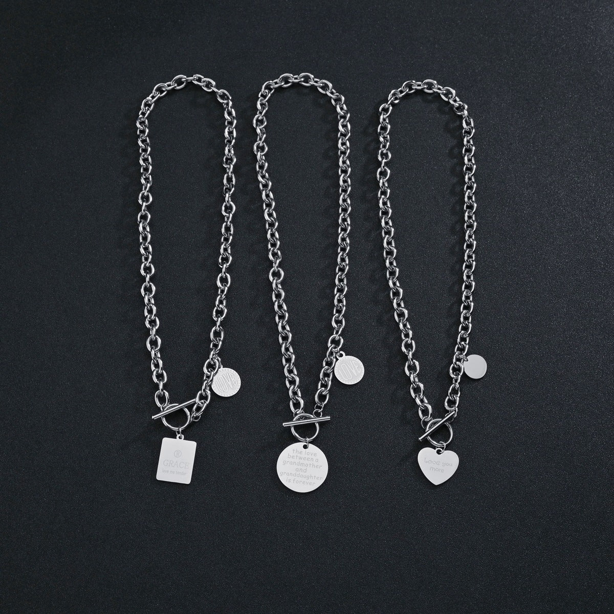 European & American Titanium Letter Pendant Couple Necklace - Unisex Jewelry Supply