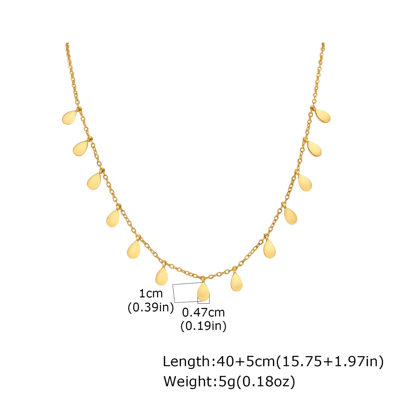 Stainless Steel Geometric Star Flat Cross Chain Water Drop Hollow Butterfly Zircon Necklace