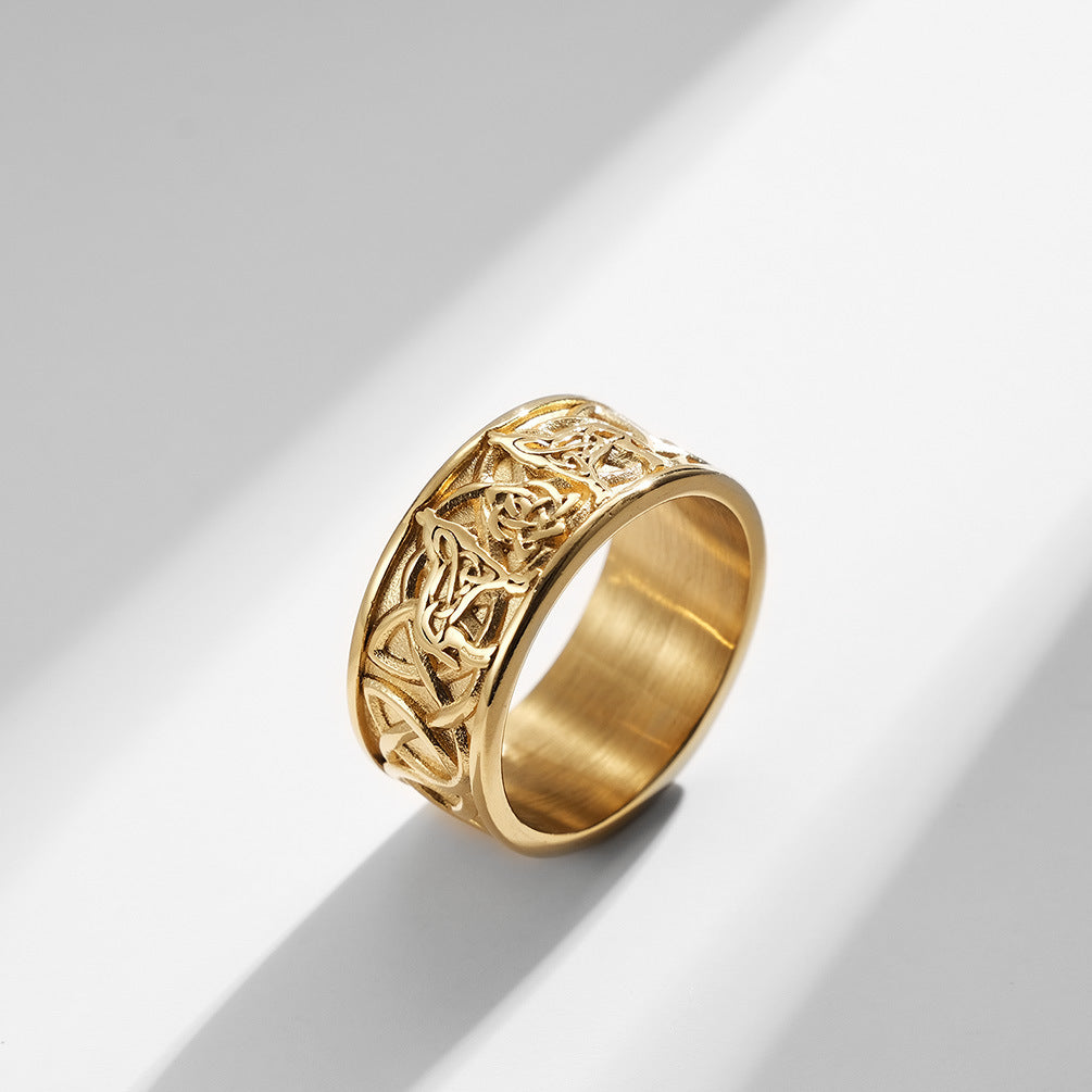 Amazon Nordic Viking Celtic Wolf Men's Stainless Steel Ring