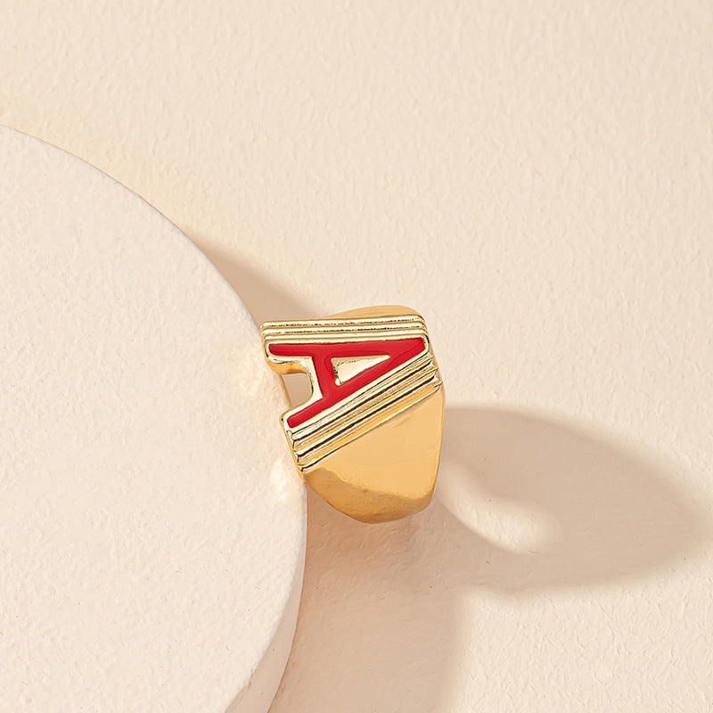 Vienna Verve Collection: Allure of the European and American Glaze Letter A Ring