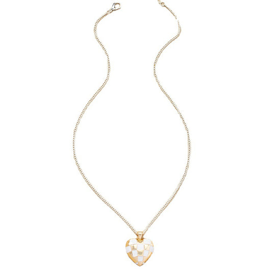 Enamel Oil Drop Heart Pendant Necklace - Wholesale Love Collarbone Chain