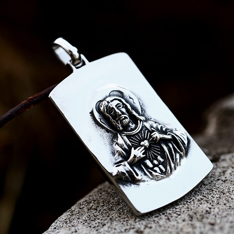 Retro Stainless Steel Letter Pendant Jewelry for Men - Cross Titanium Steel Design