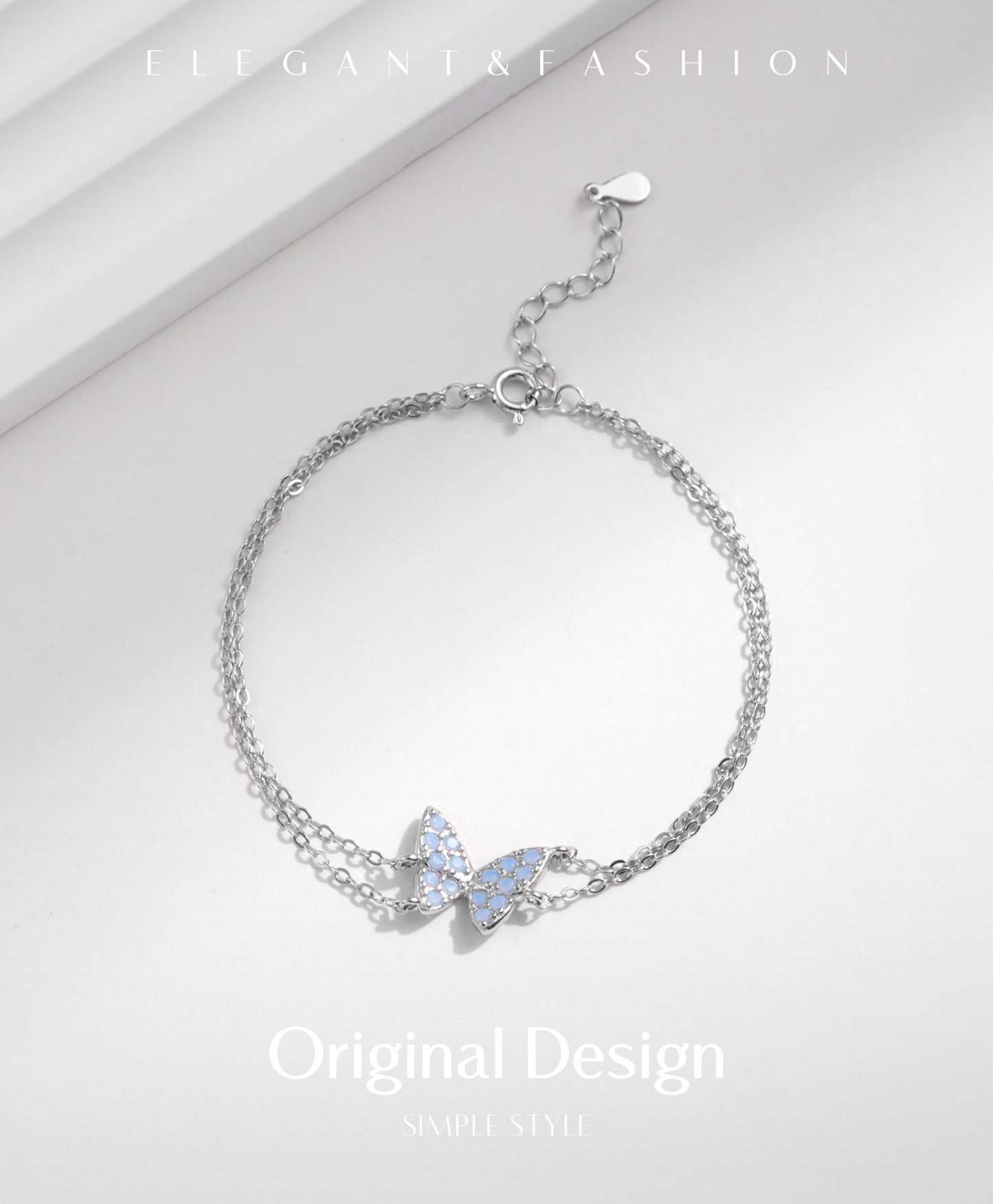 Planderful Everyday Genie Bracelet – Elegant Sterling Silver Butterfly Design