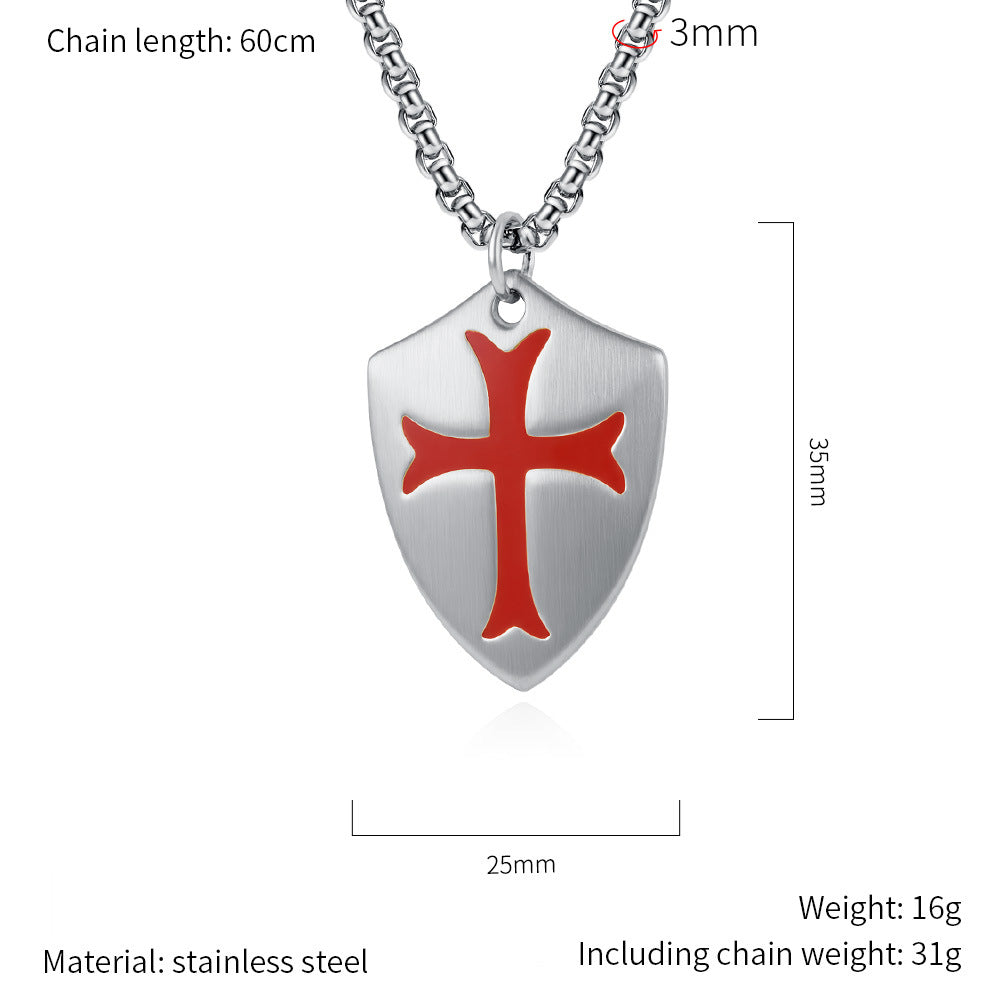Planderful Cross Shield Necklace For Men With Durable Titanium Steel Pendant Everyday Genie