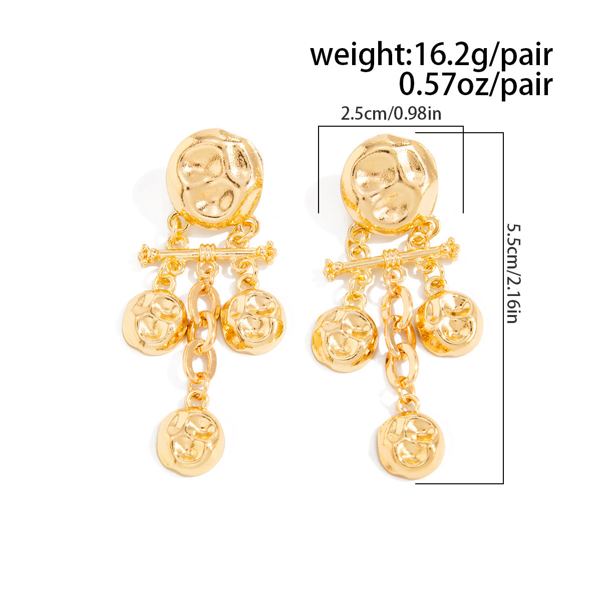 Planderful Vienna Verve Liquid Round Fringed Earrings For Women Bold Statement Jewelry