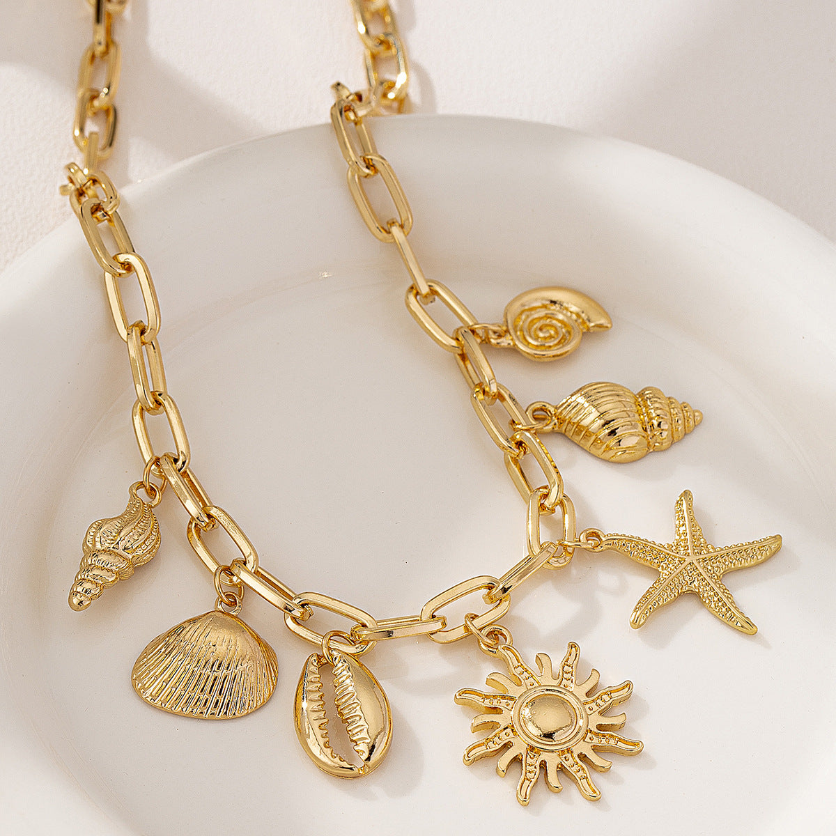 Planderful Vienna Verve Necklace – Fashionable Beach Style Metal Starfish Design