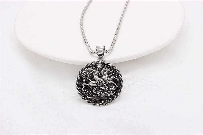 Titanium Steel Pendant For Men And Unisex Planderful God Of War Inspired Ancient Greek Knight Protection Statement