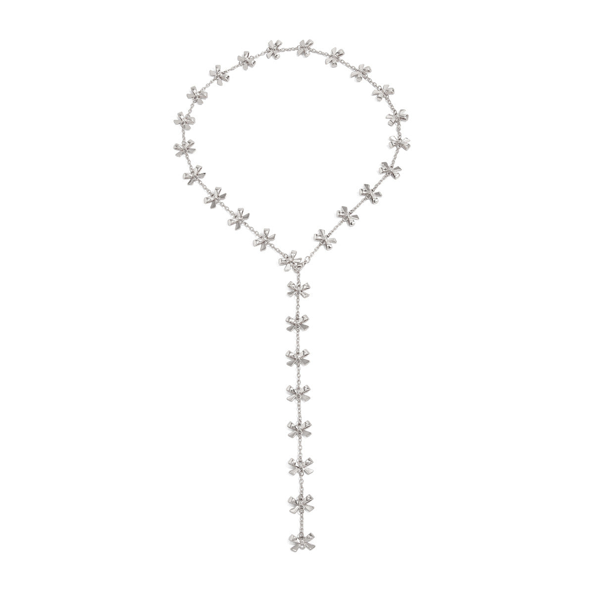 Bow Pendant Y-Shaped Fringe Necklace