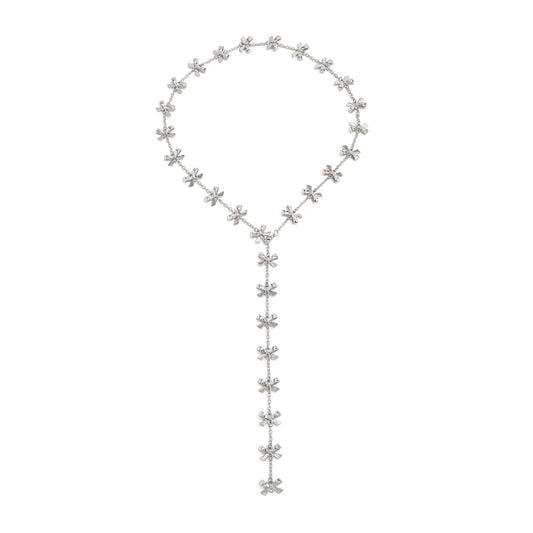 Bow Pendant Y-Shaped Fringe Necklace