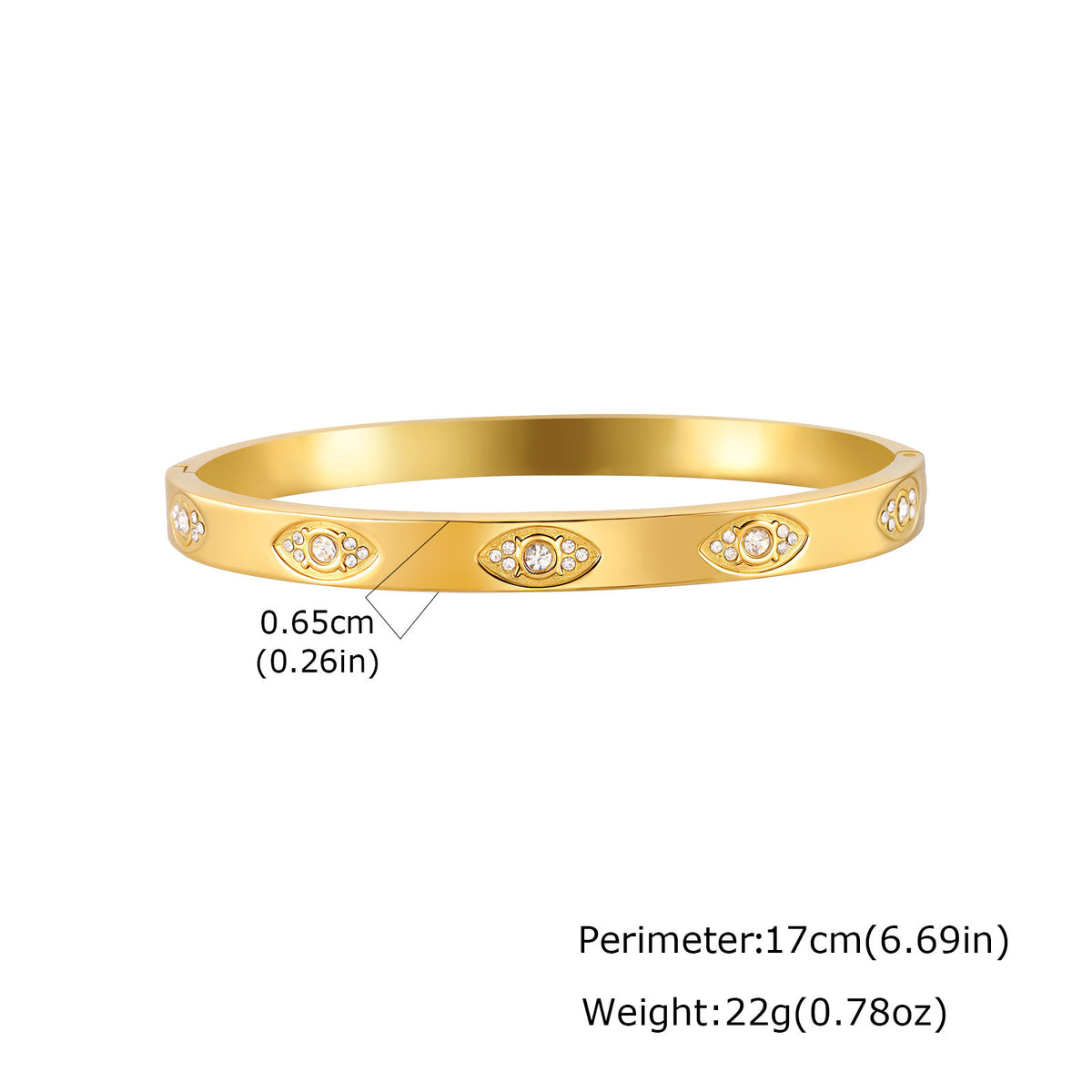Devil's Eye Shell Zircon Stainless Steel Bracelet
