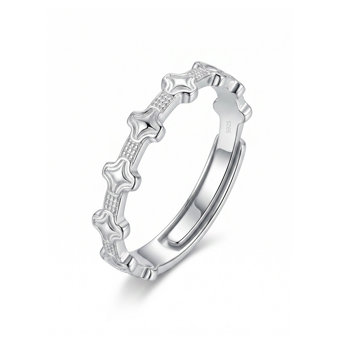 Minimalist Cross Star S925 Sterling Silver Ring