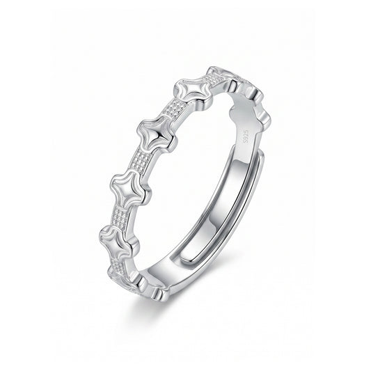 Minimalist Cross Star S925 Sterling Silver Ring